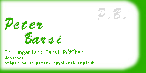 peter barsi business card